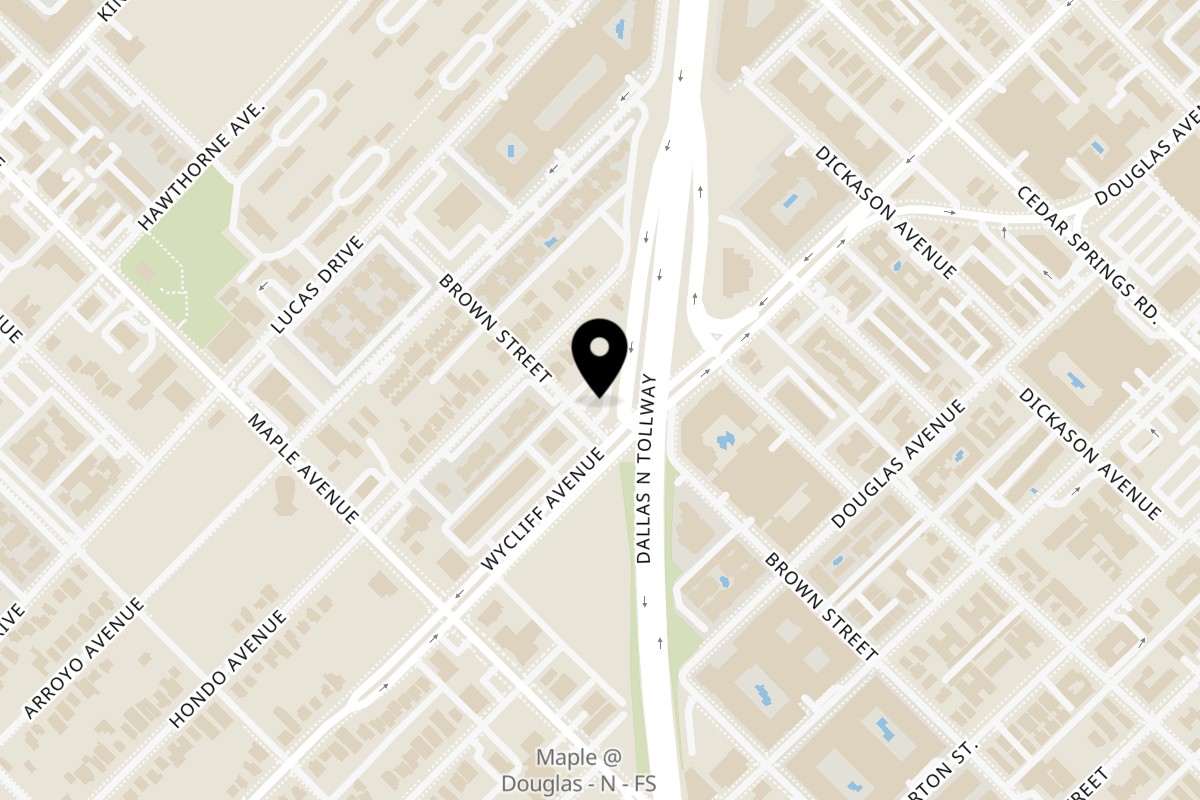 Map showing the location of Olivo Taco Taco Truck - Dallas on 4410 Brown St in Dallas