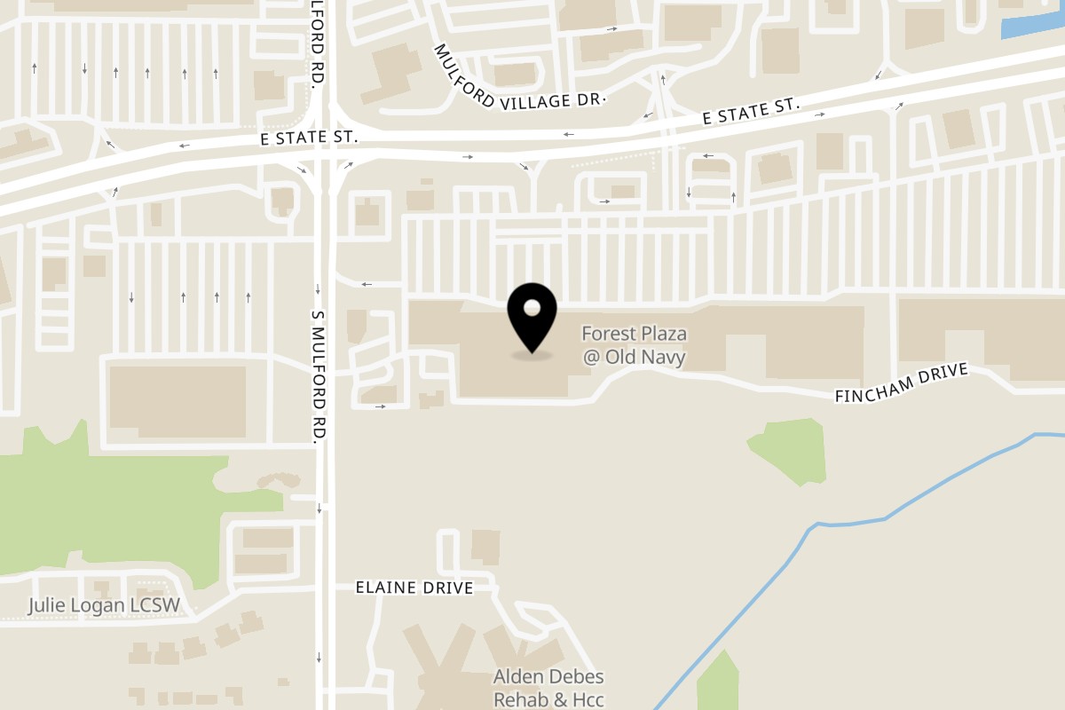 Map showing the location of Olivo Taco Taco Truck - Forest Plaza on 6125 E State St in Rockford